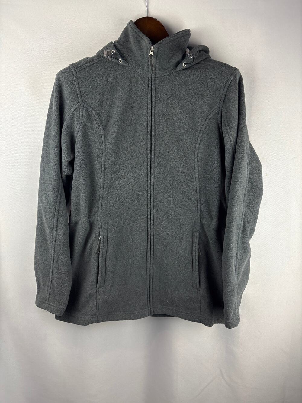 Women’s Lands’ End Size 14-16 Gray Fleece Zip-Up